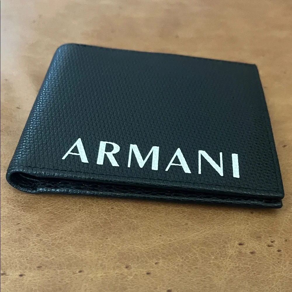 Giorgio Armani Black Textured Card Holder